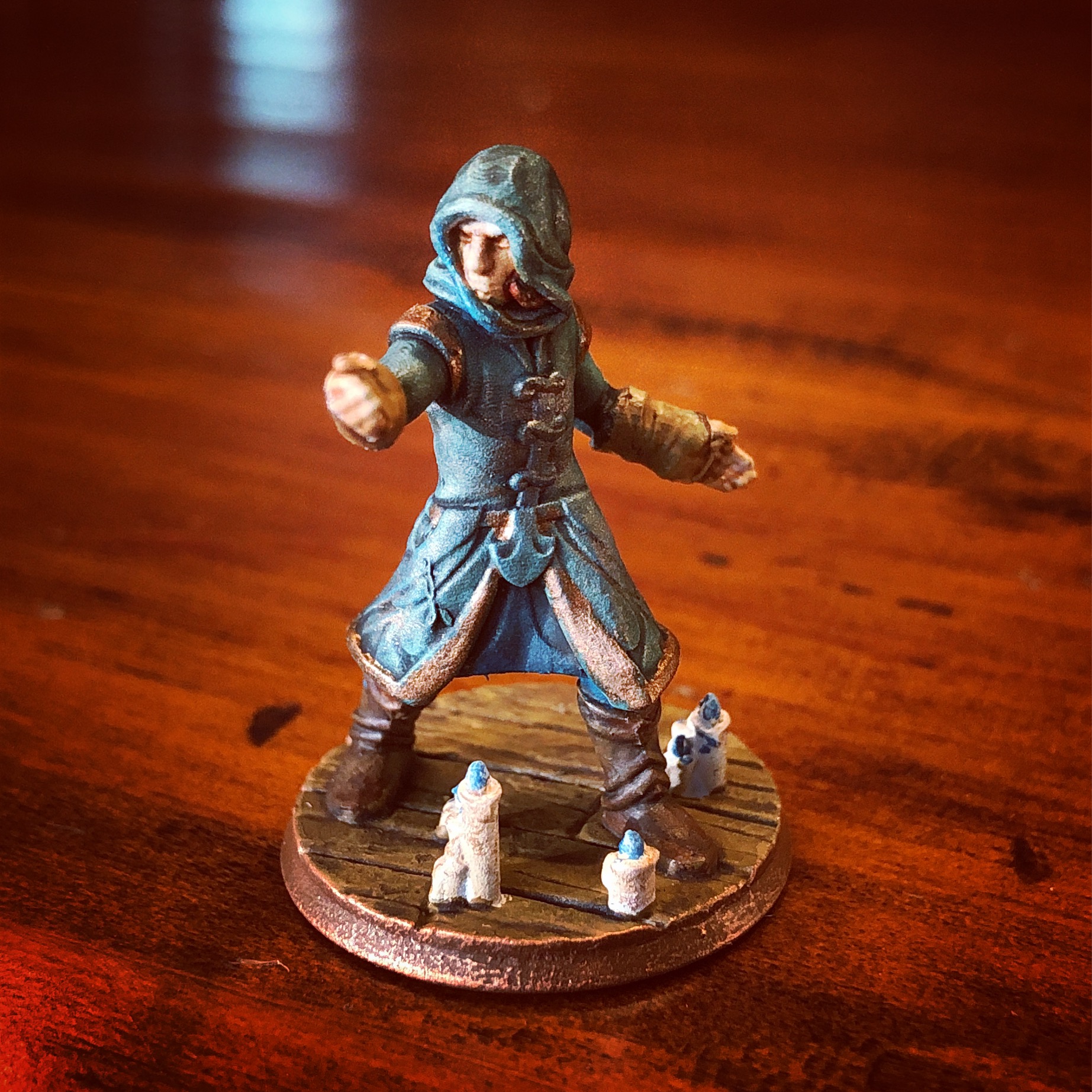 Hero Forge custom mini of a wood elf monk, fully painted with Citadel paint...