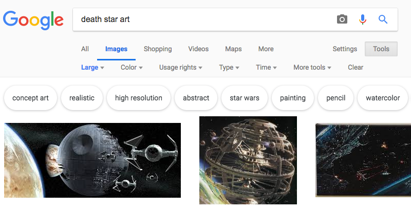 Use your Google Image search filters wisely!